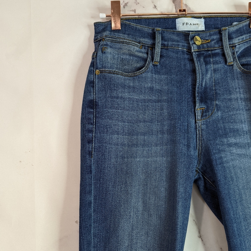 🖤 Frame Denim Skinny Distressed Le High Jeans Blue Medium - Picture 6 of 9